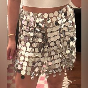 Silver Disco Skirt